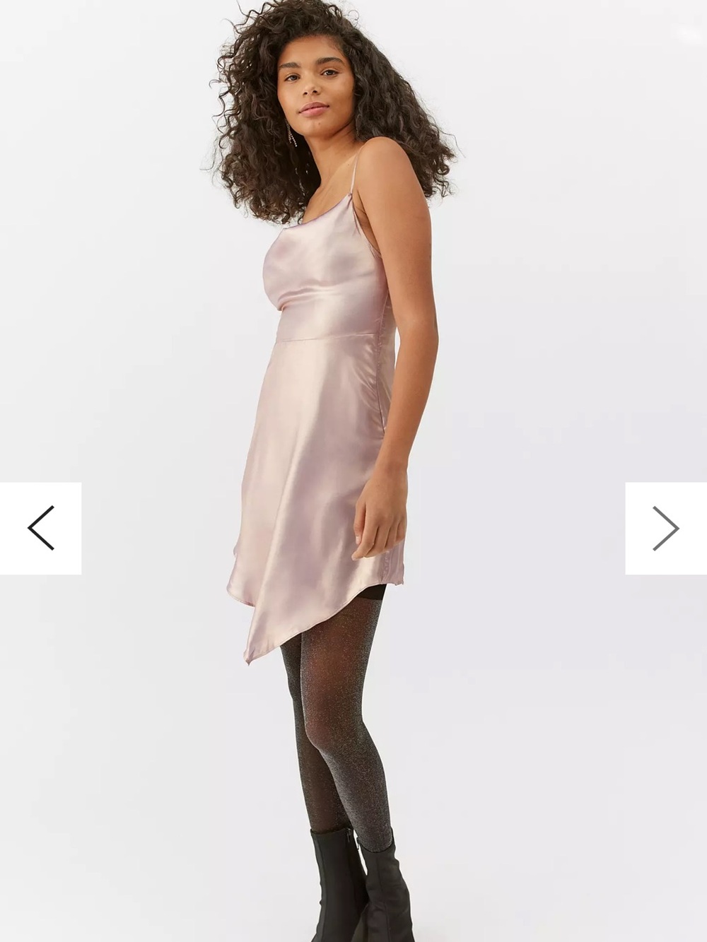 Urban Outfitters Mallory Metallic Asymmetrical Slip Dress - Picture 5 of 10
